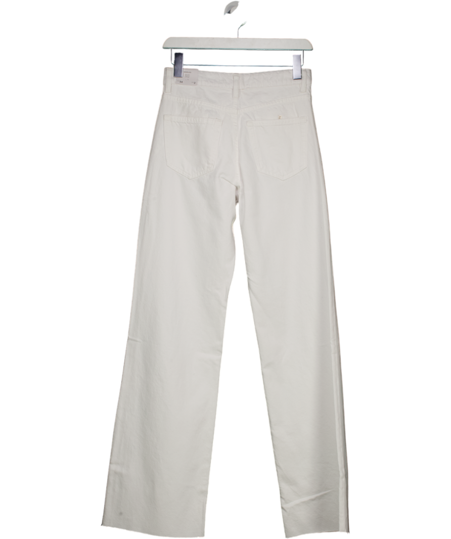 MANGO White Danila High-waisted Wide-leg Jeans UK 12