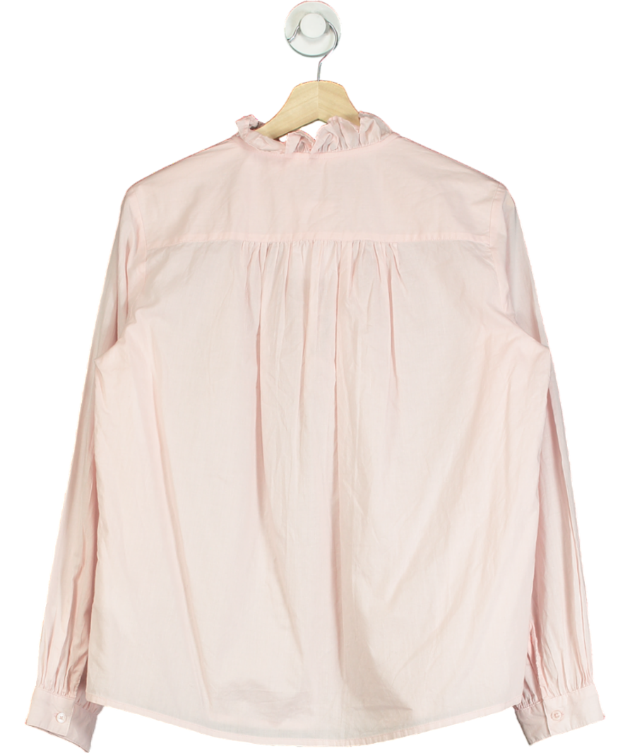 joules Pink Cotton Ruffle Blouse UK 6
