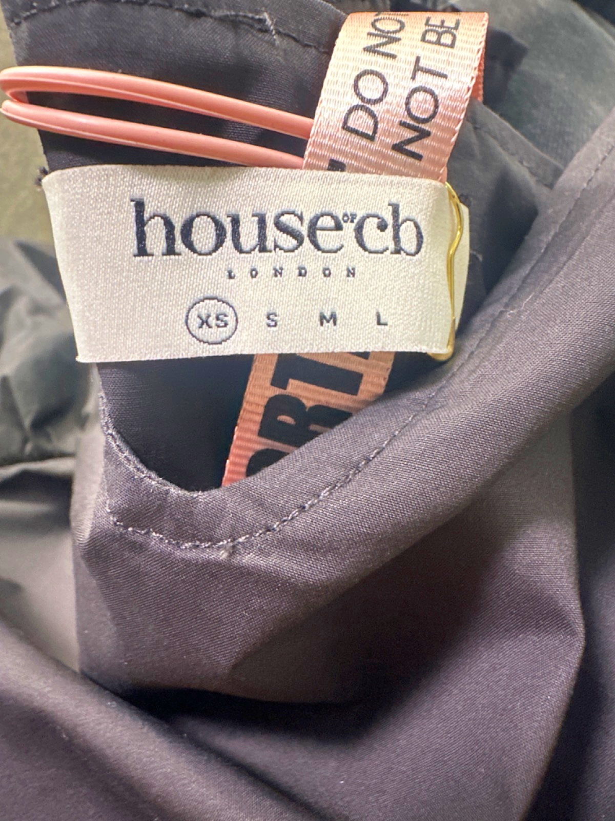 House of CB Black Valentia plunge-neck stretch-cotton mini dress UK XS