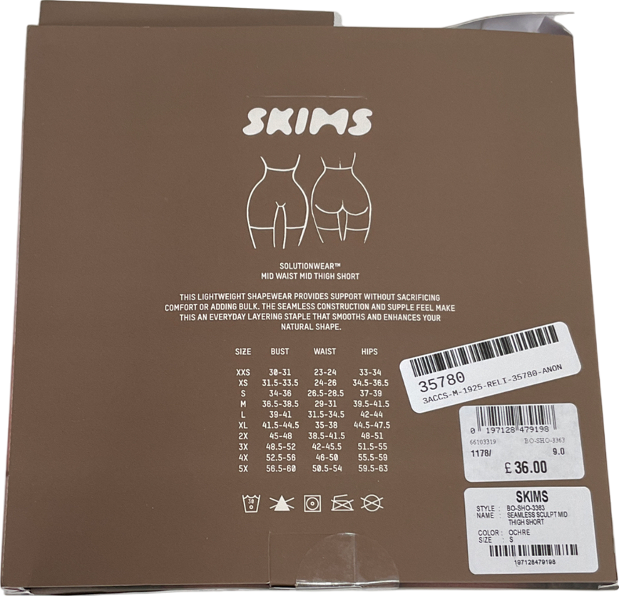 SKIMS Nude Seamless Sculpt Mid Waist Mid Thigh Short - Ochre UK S