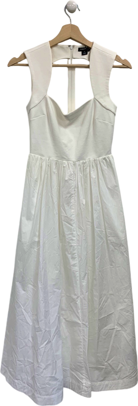 Karen Millen White Scoop Neck Jersey Cotton Mix Maxi Dress XS