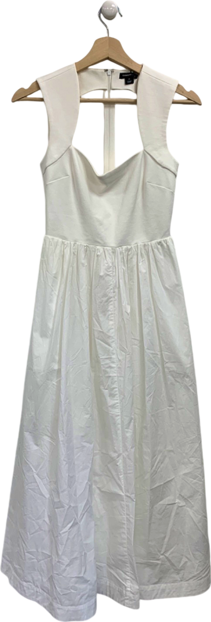 Karen Millen White Scoop Neck Jersey Cotton Mix Maxi Dress XS