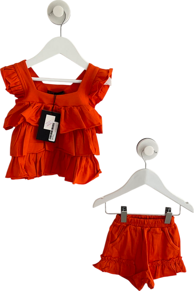 KCL London Frilled Orange Shirt And Short Set 12-18 Months