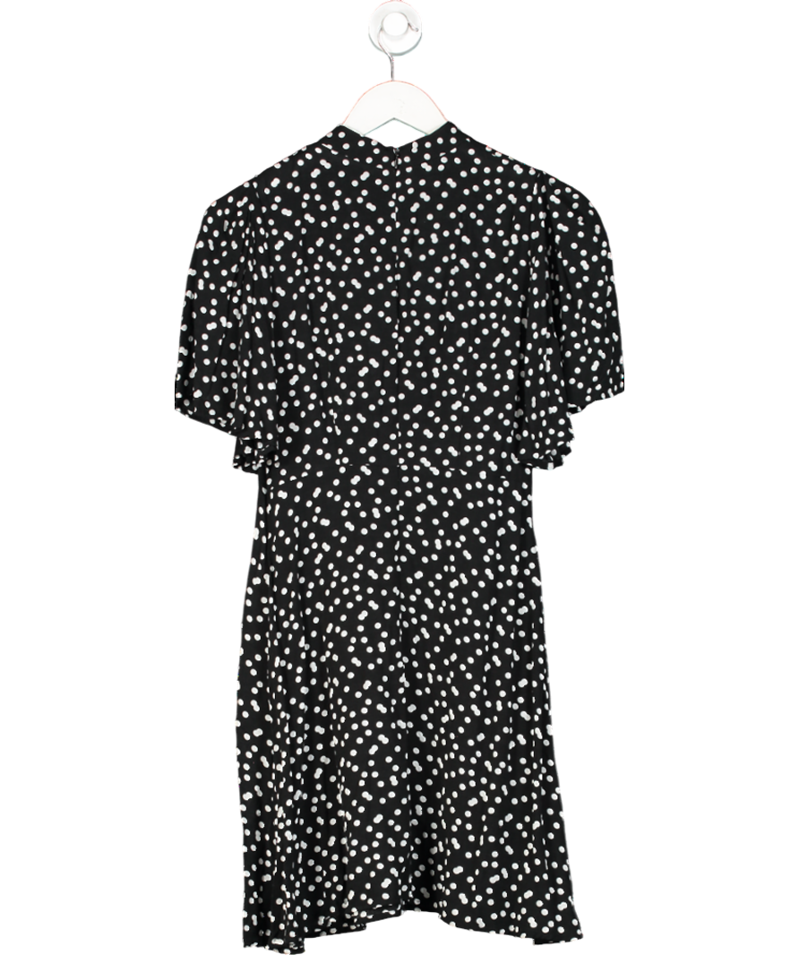 ZARA Black Polka Dot Knit Mini Dress UK S