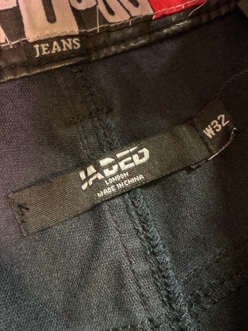 Jaded London Black Faux Leather Jeans W32