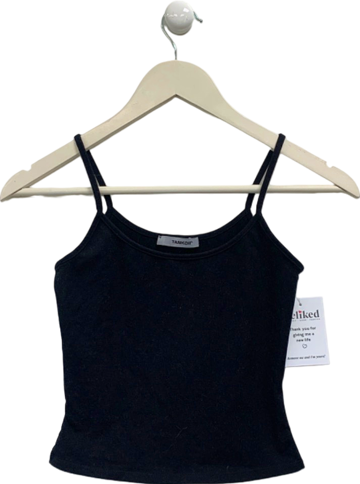 Tank Air Black Spaghetti Strap Top UK XS