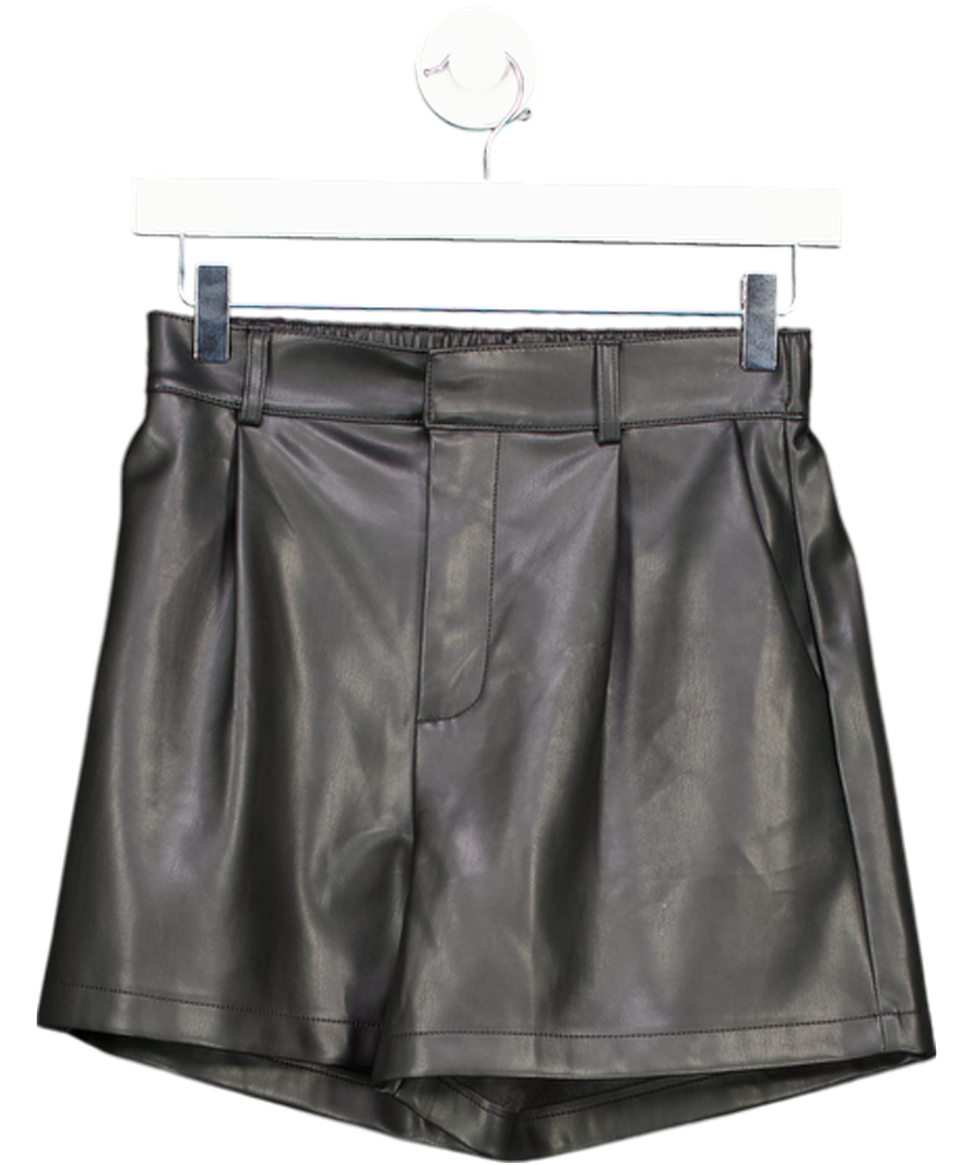 V by Very Black Faux Leather Shorts UK 8