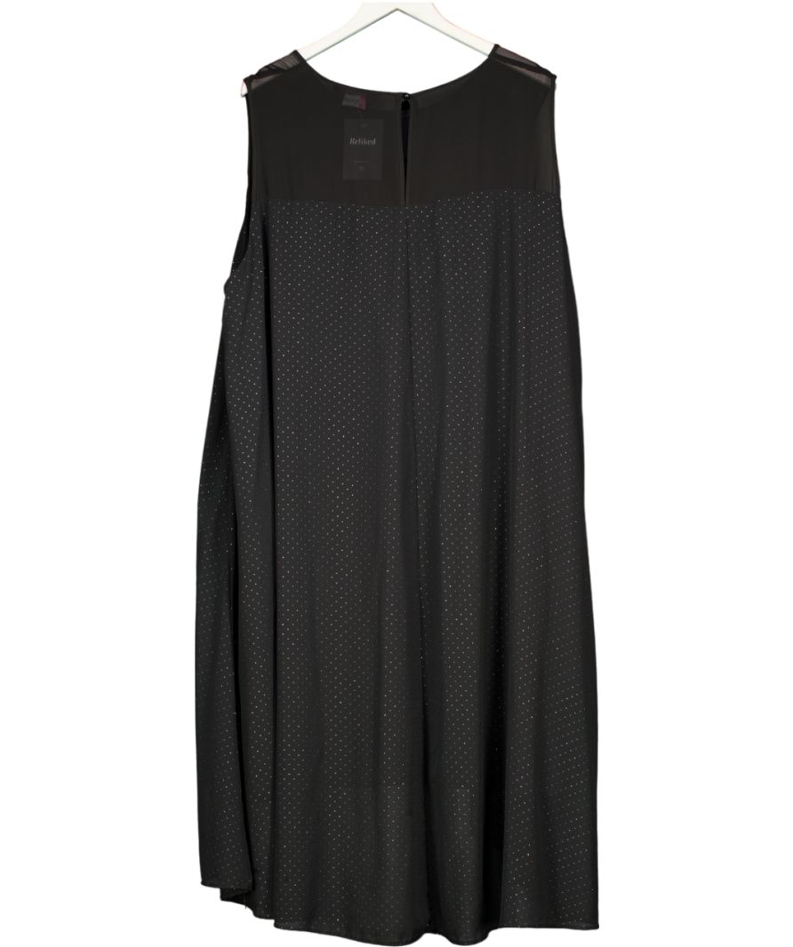 Yours Black Open Front Mesh Sparkle Polka Dot Midi Dress UK 26