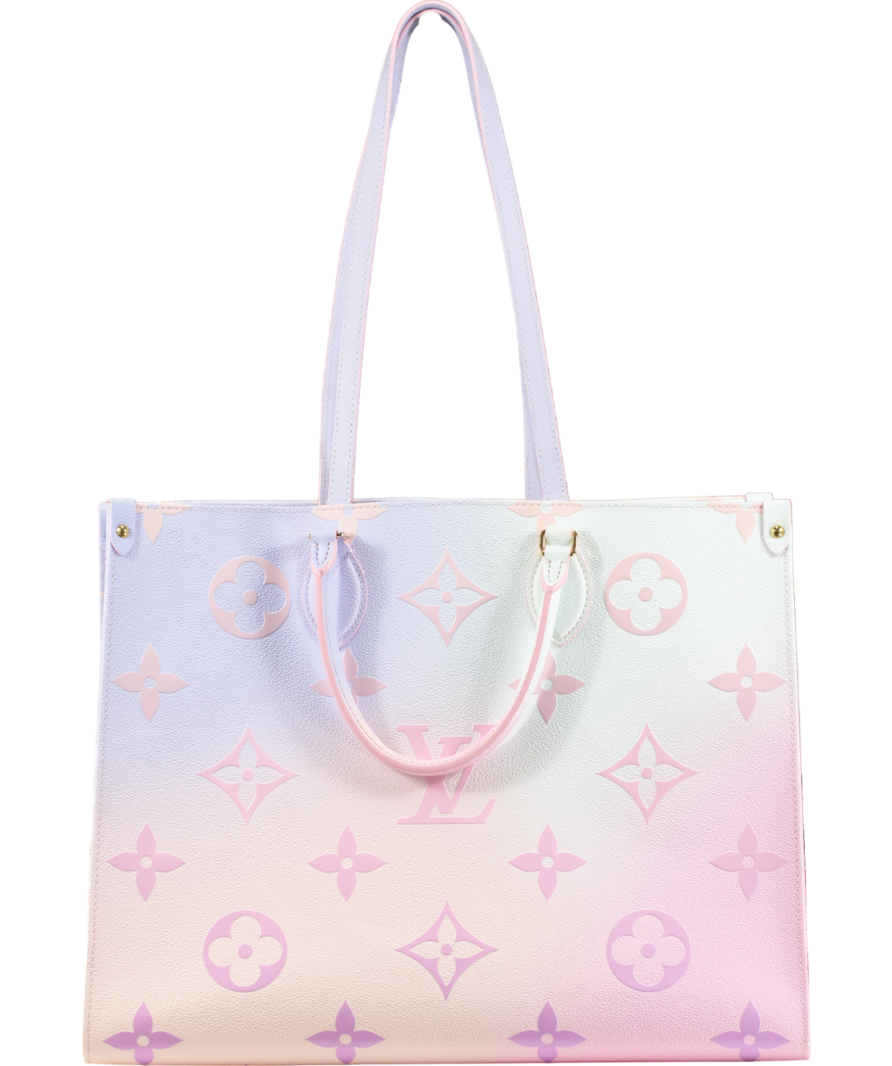 Louis Vuitton Ltd.Edition Onthego GM Sunrise Pastel Large Tote Bag with Shoulder Straps.