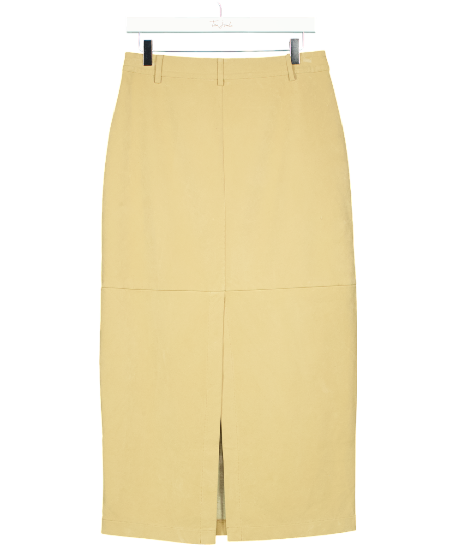 NA-KD Beige X Josefine Hj Faux Suede Midi Skirt UK 10