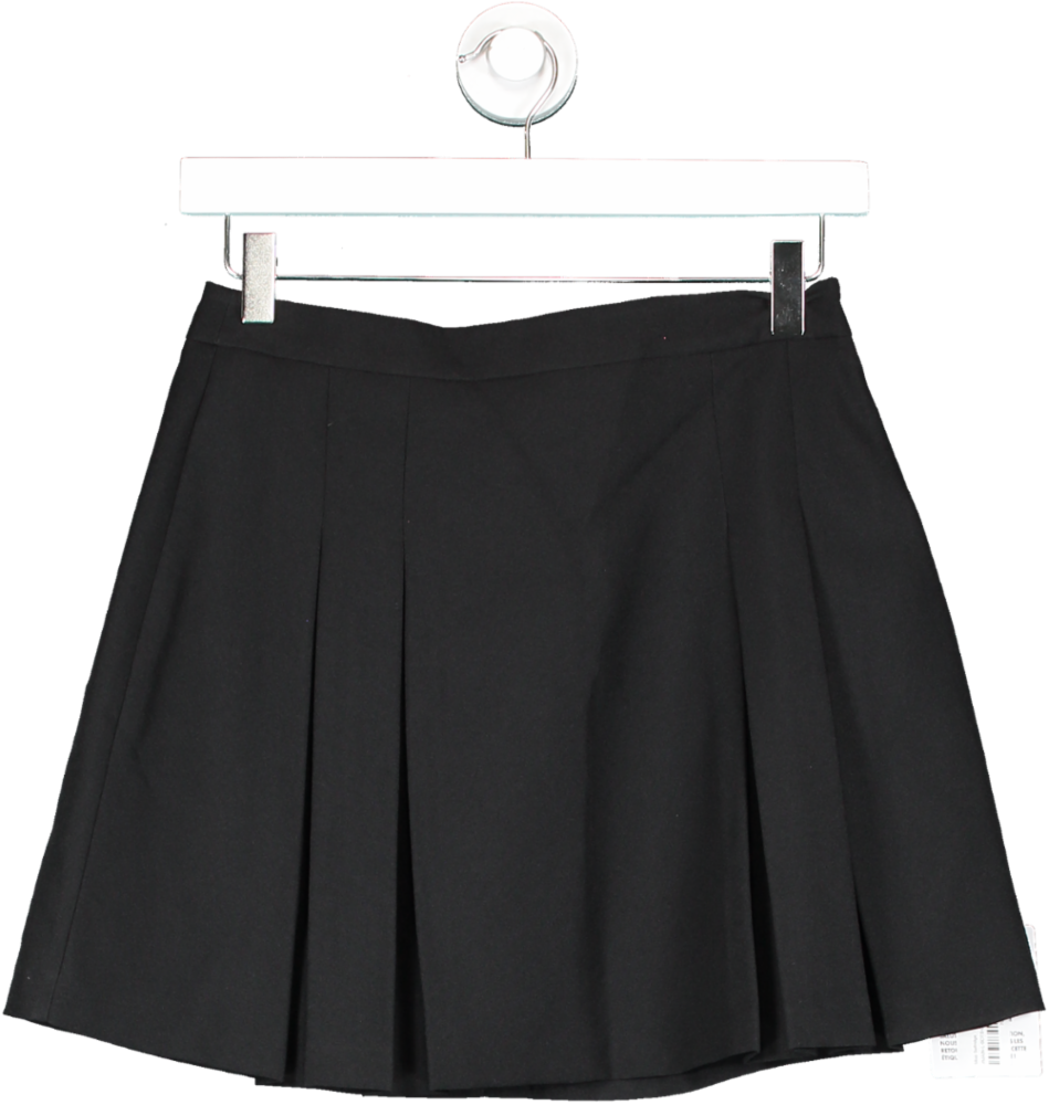 Miss Selfridge Black Pleat Mini Skirt UK 8