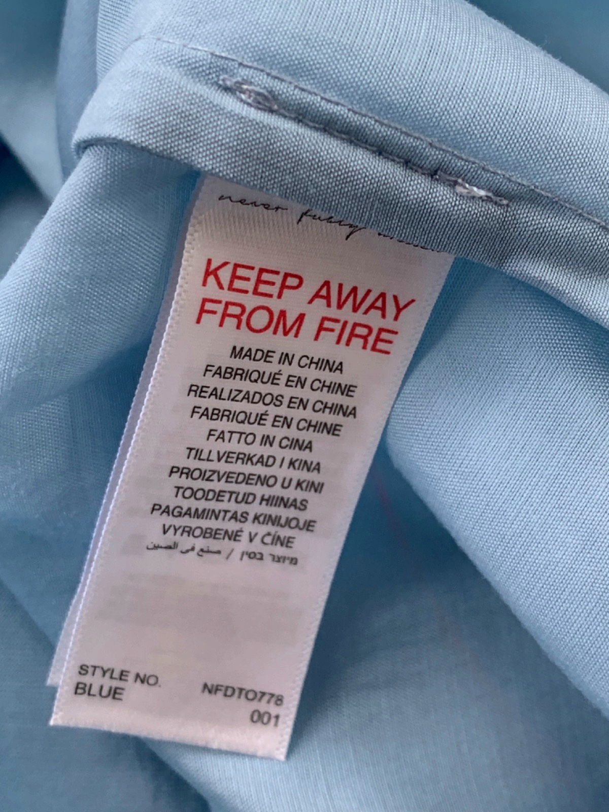 Never Fully Dressed Blue Button-Up Shirt UK 10