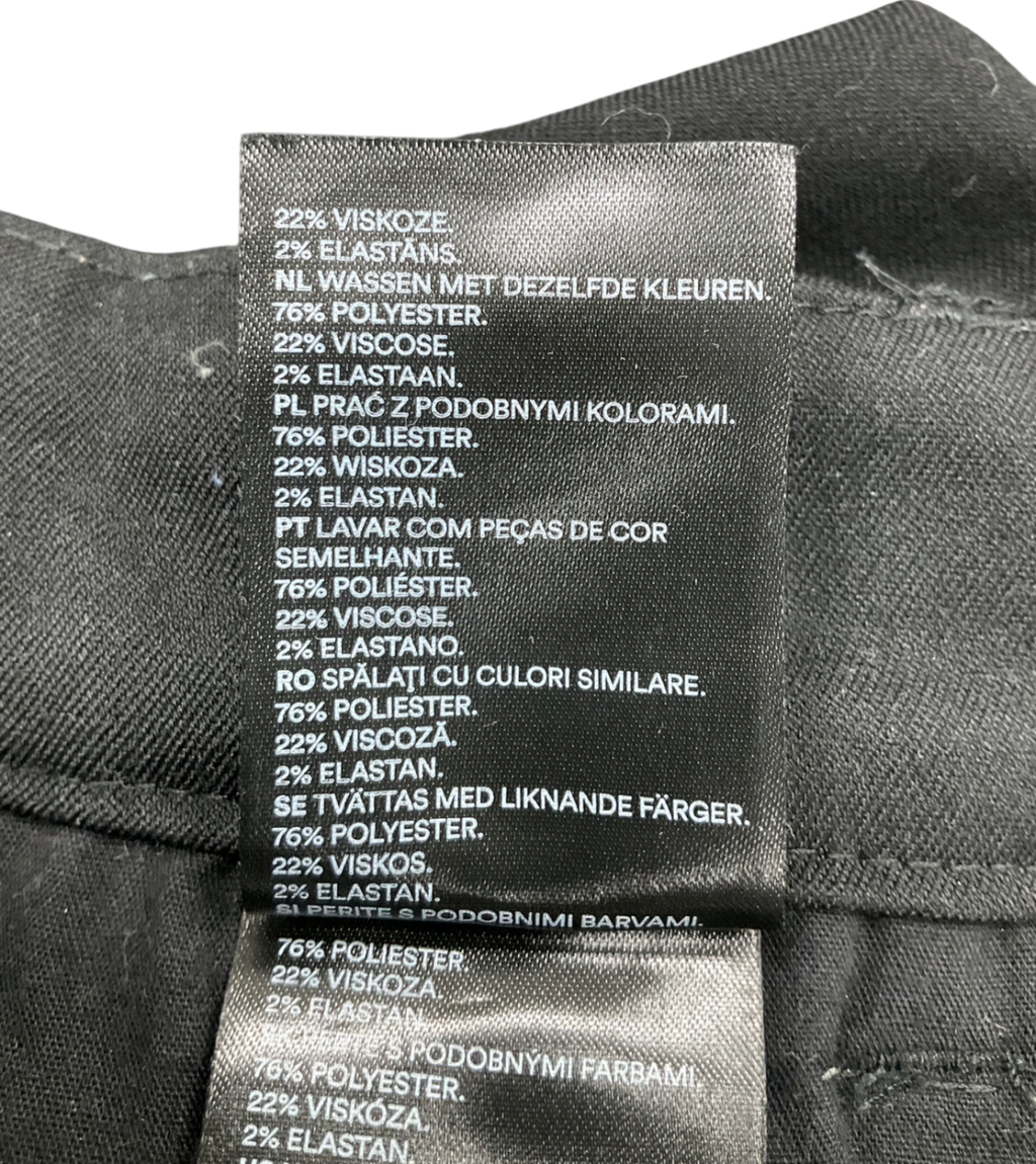 Monki Black High Waist Wide Leg Trousers UK M