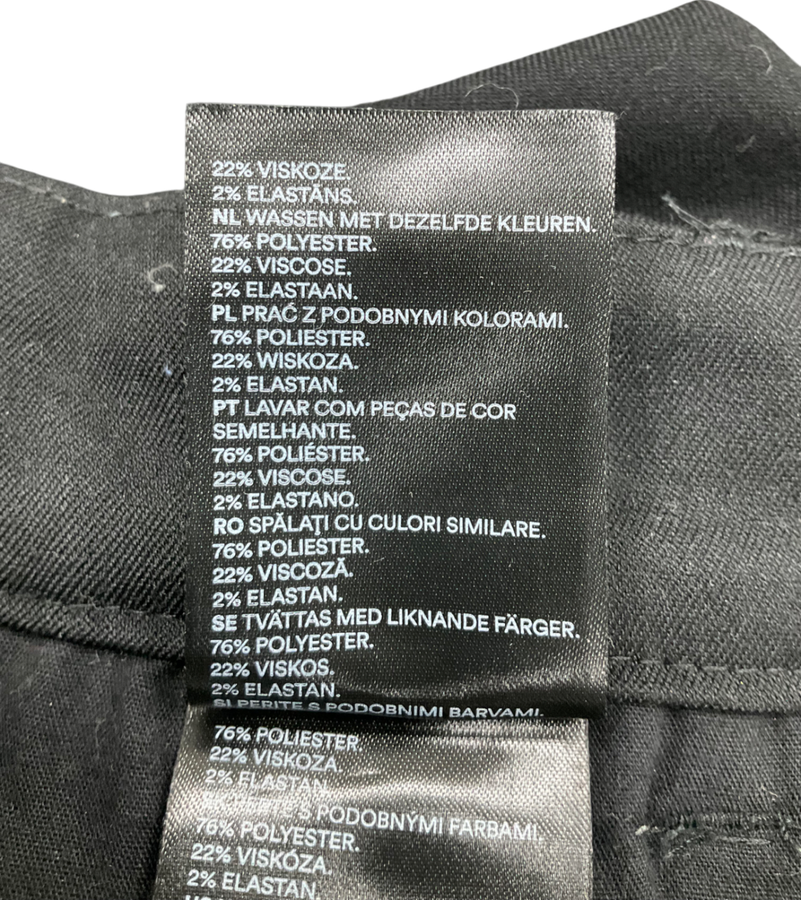 Monki Black High Waist Wide Leg Trousers UK M