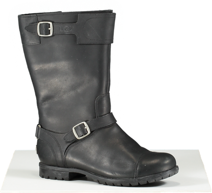 UGG Black Water Resistant Leather Biker Boots UK 5.5 EU 38.5 👠