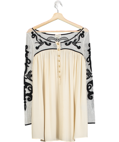 Temperley London Cream Silk And Lace Dress UK 10