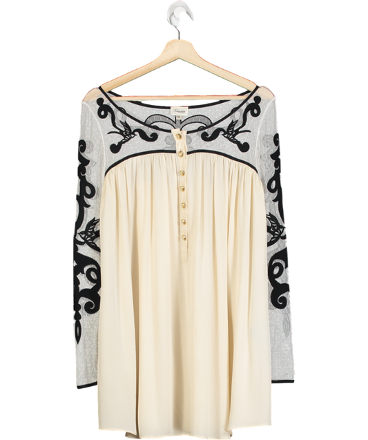 Temperley London Cream Silk And Lace Dress UK 10