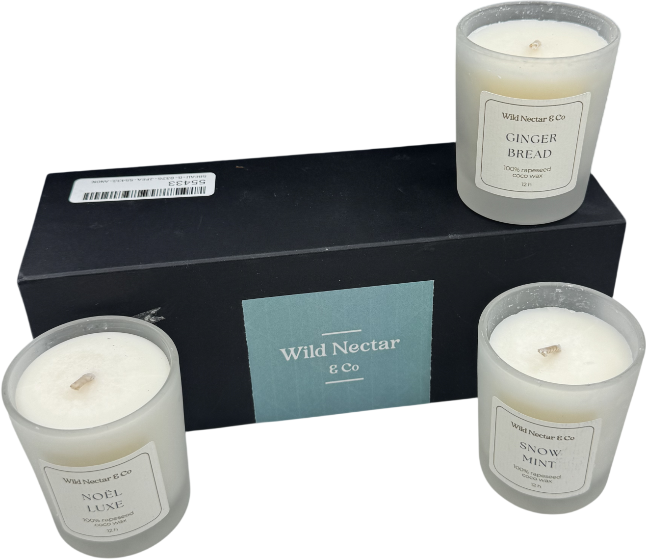 Wild Nectar & Co White Three Candle Gift Set