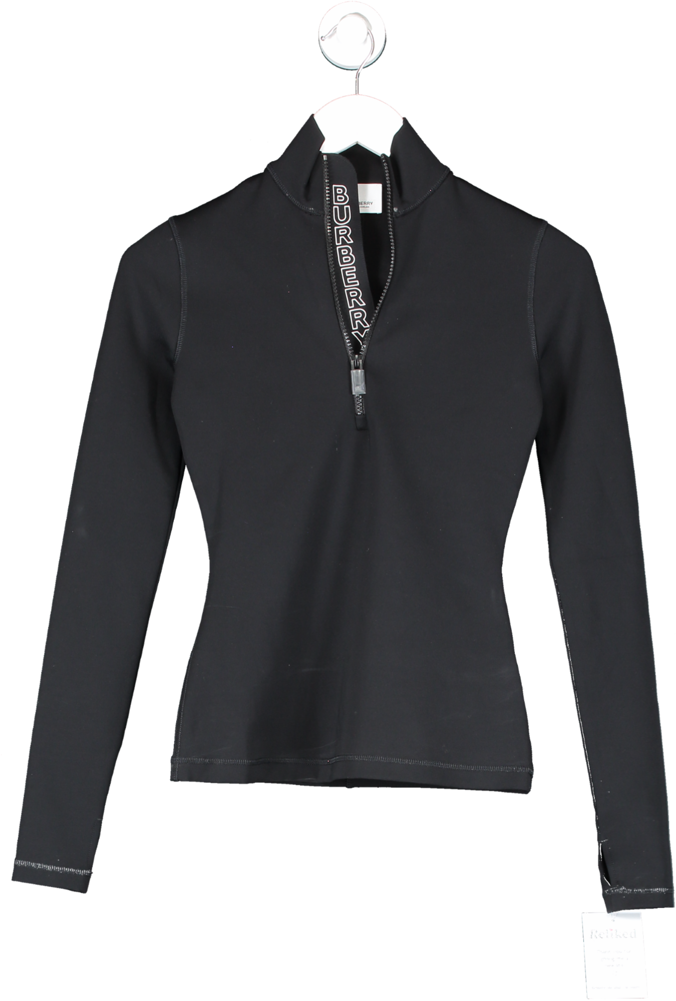 Burberry Black Turtle-neck Half-zip Jumper UK XS