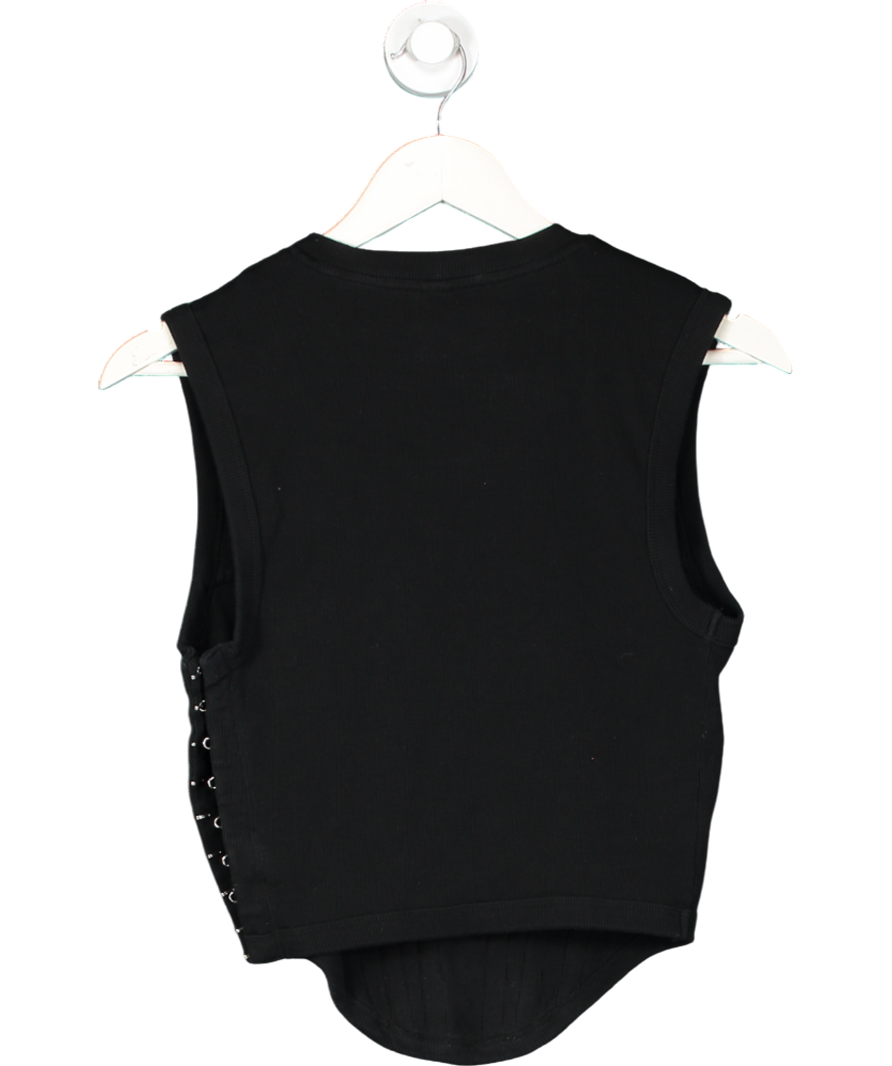 Dion Lee Black Ribbed Corset Top UK L
