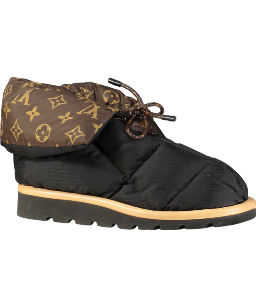 LOUIS VUITTON Black / Monogram Pillow Comfort Ankle Boots UK 2 EU 35 👠