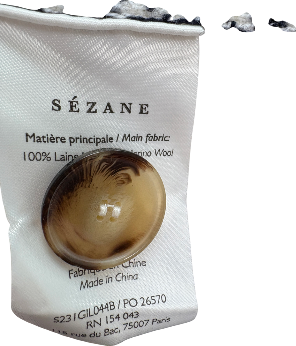 Sezane Cream Betty Striped Cardigan UK XL