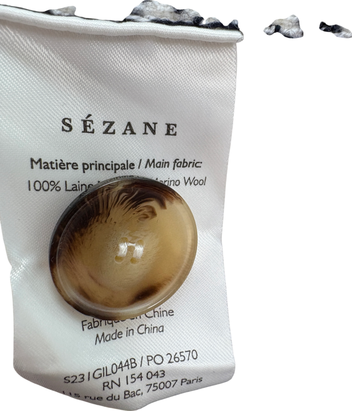 Sezane Cream Betty Striped Cardigan UK XL