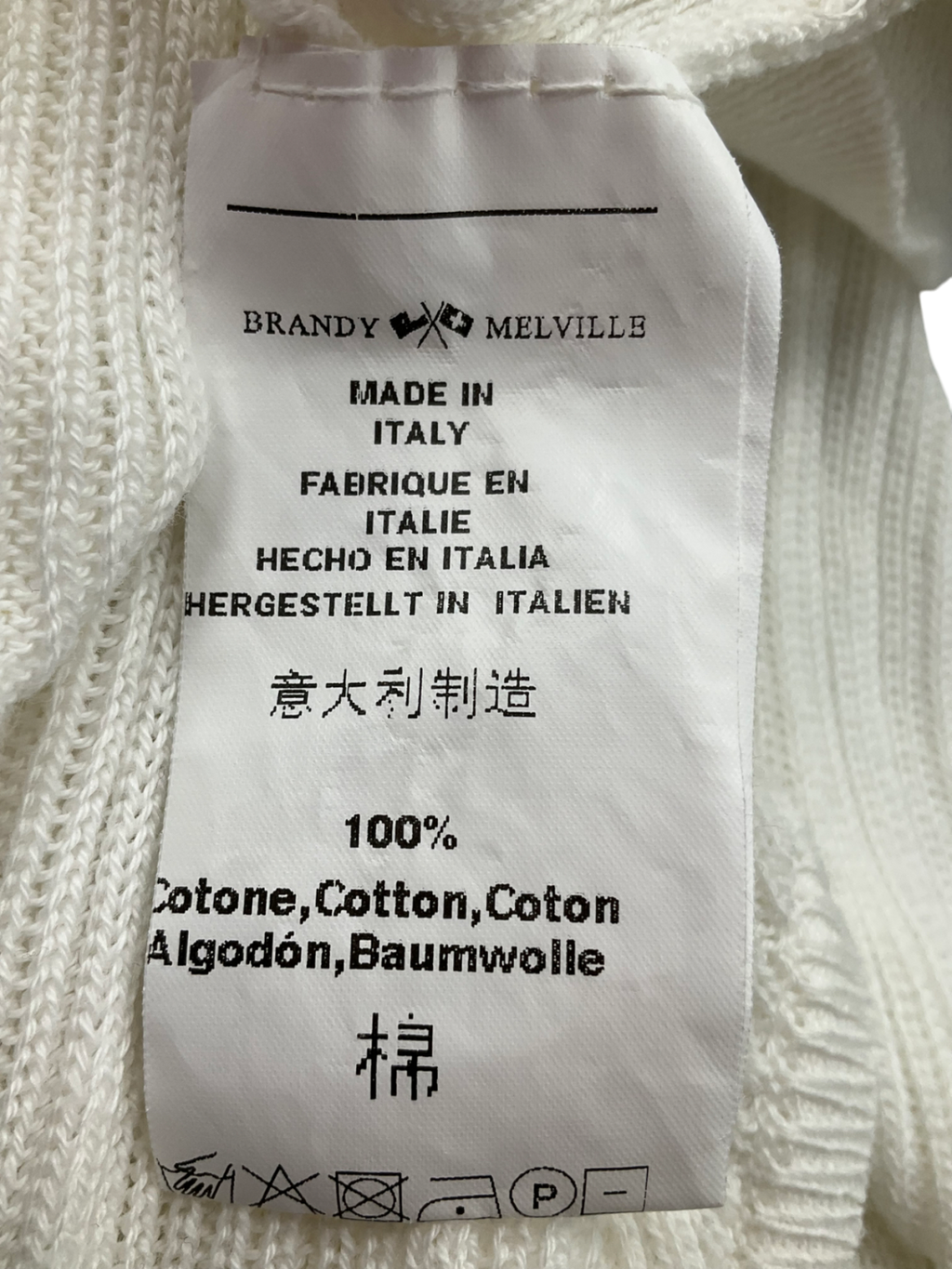 Brandy Melville White Scoop Neck Top One Size