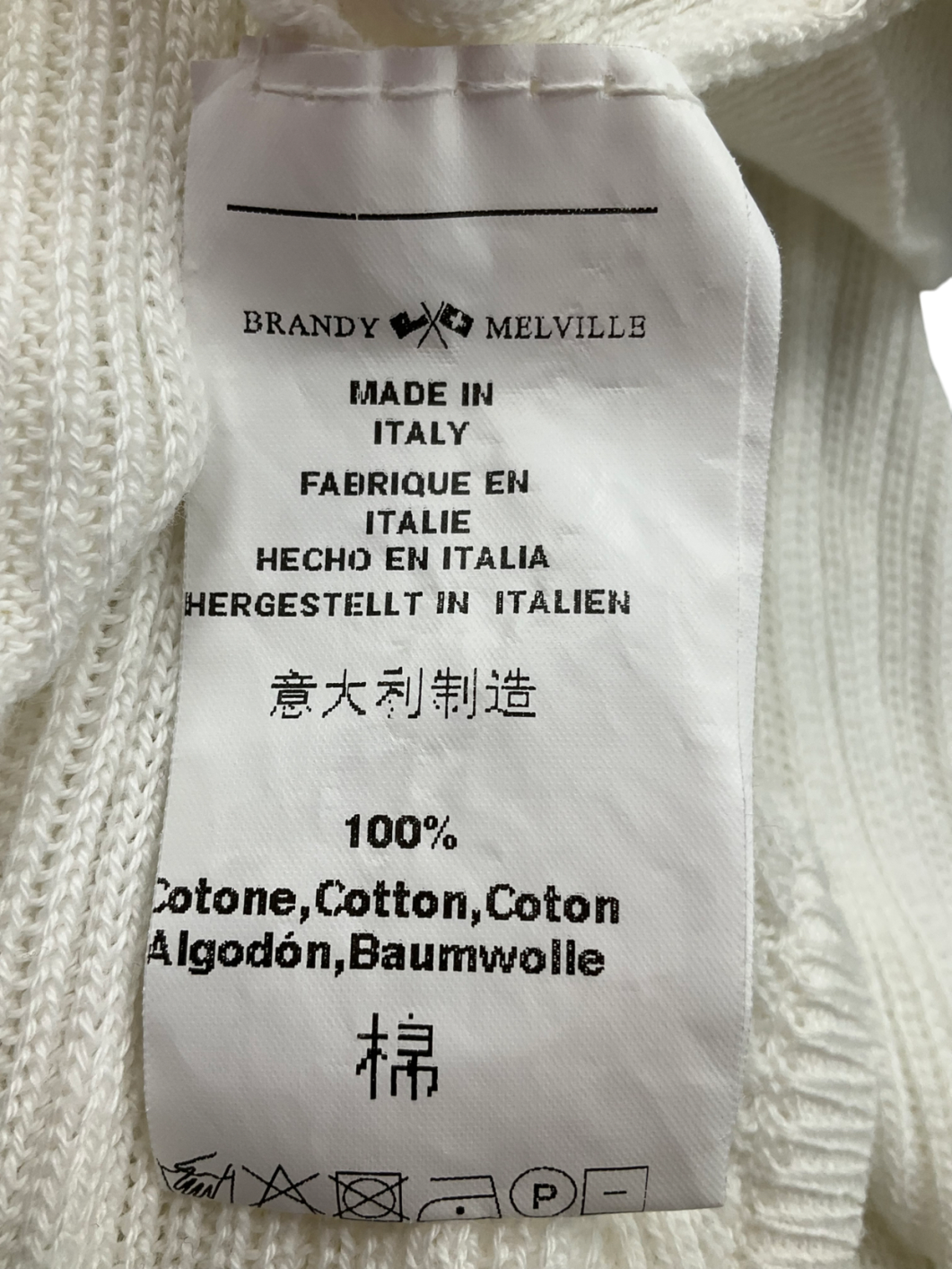 Brandy Melville White Scoop Neck Top One Size