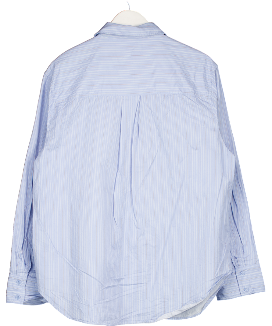 & Other Stories Blue Oversized Pinstriped Shirt UK M
