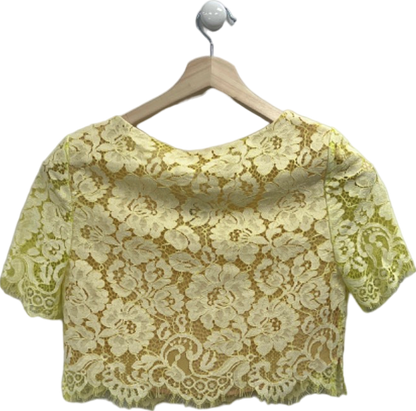 Erin Yellow Lace Crop Top Size UK 10