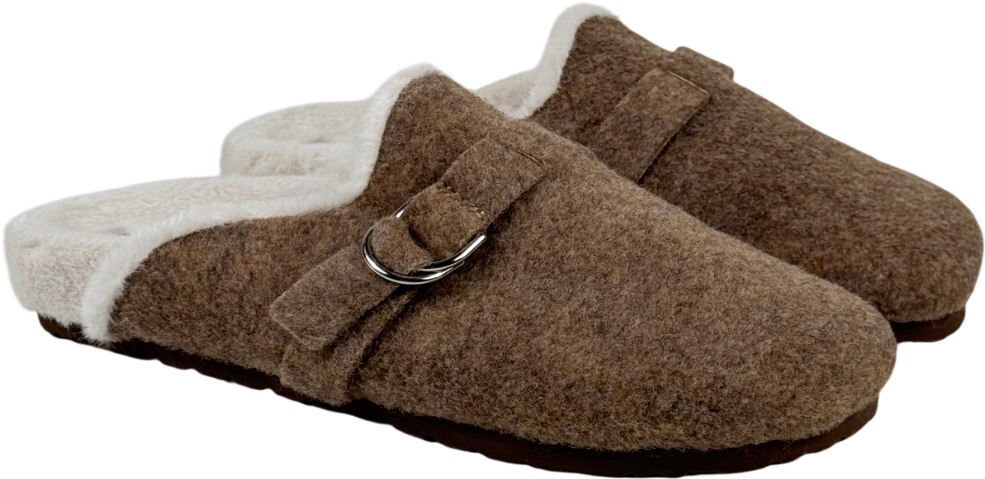 MINT VELVET Felt Clog Slipper - Brown UK 7 EU 40 👠