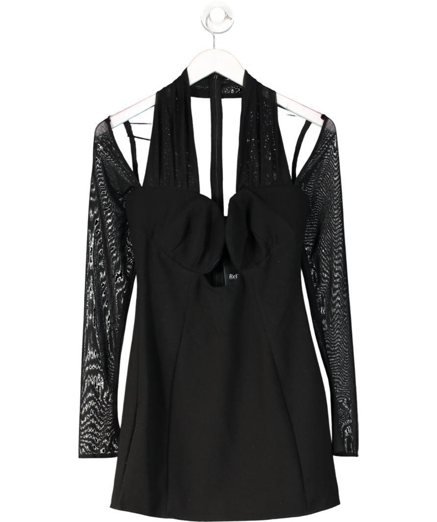 House of CB Black Holly Plunge Mini Dress Plus Cup UK S