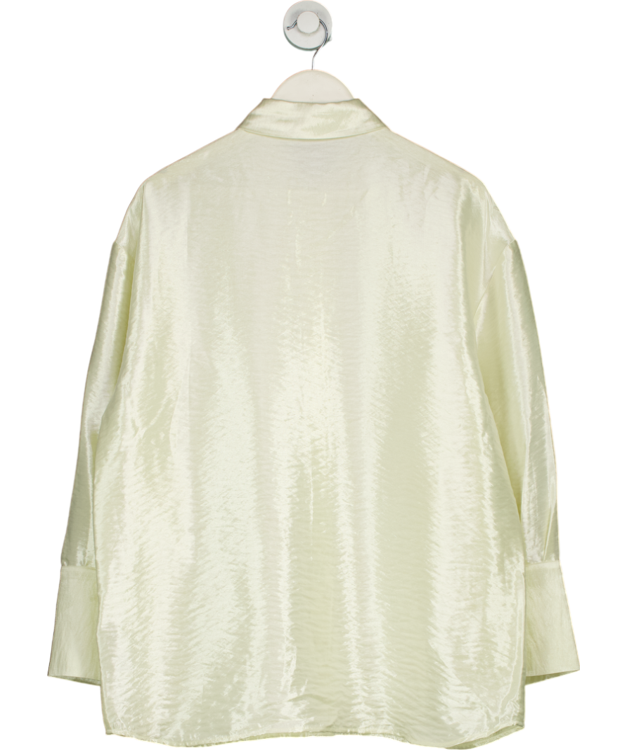 NA-KD Cream Oversized Rayon Shirt UK 6