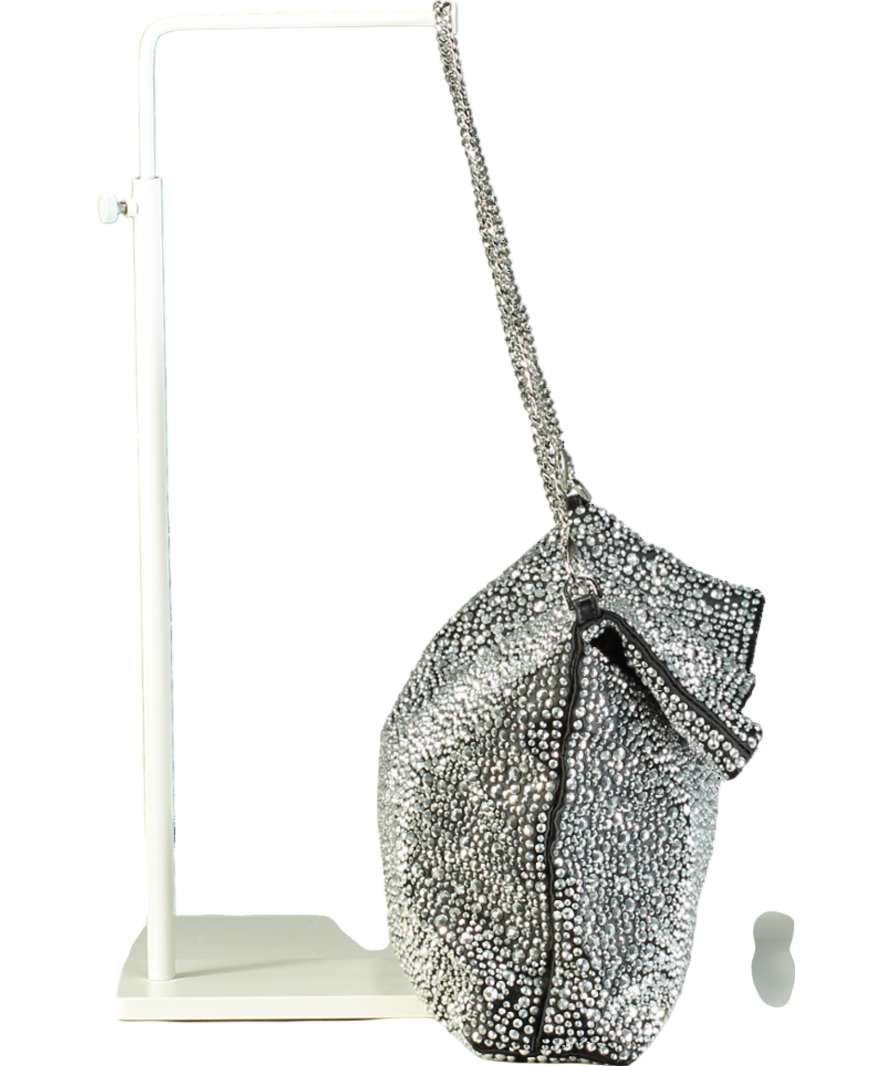 MANGO Metallic Crystal Embellished Fold Bag One Size