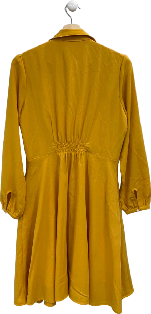 Joanie Yellow Button-Up Shirt Dress UK 10