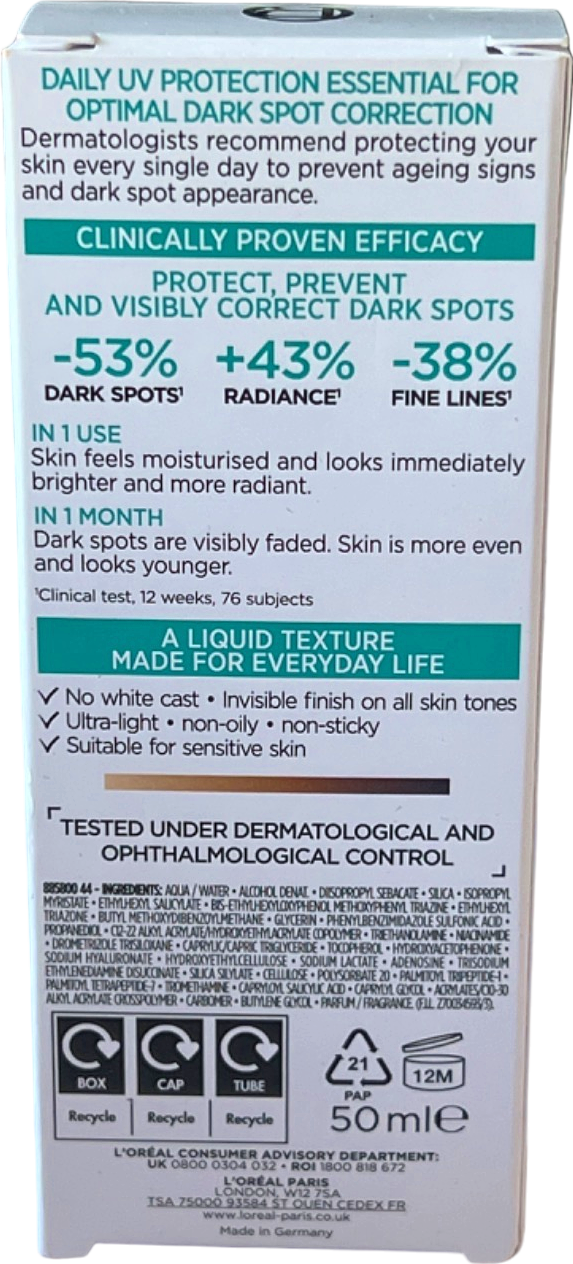 L'Oreal Paris Bright Reveal Dark Spot UV Fluid SPF 50+ 50ml