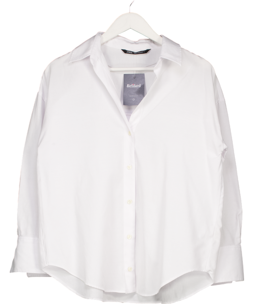 ZARA White Oversized Shirt UK XS