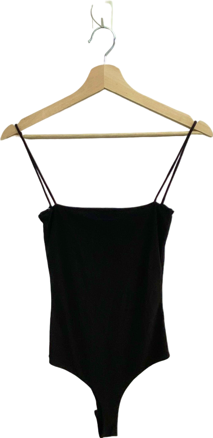 PrettyLittleThing Black Strappy Bodysuit UK 6