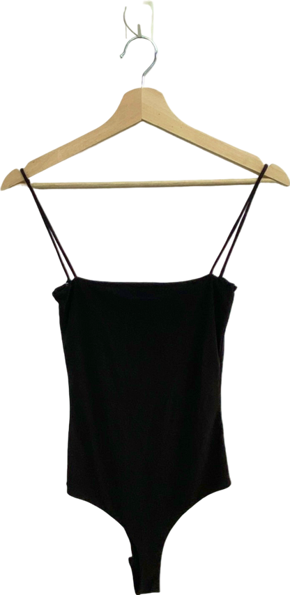 PrettyLittleThing Black Strappy Bodysuit UK 6