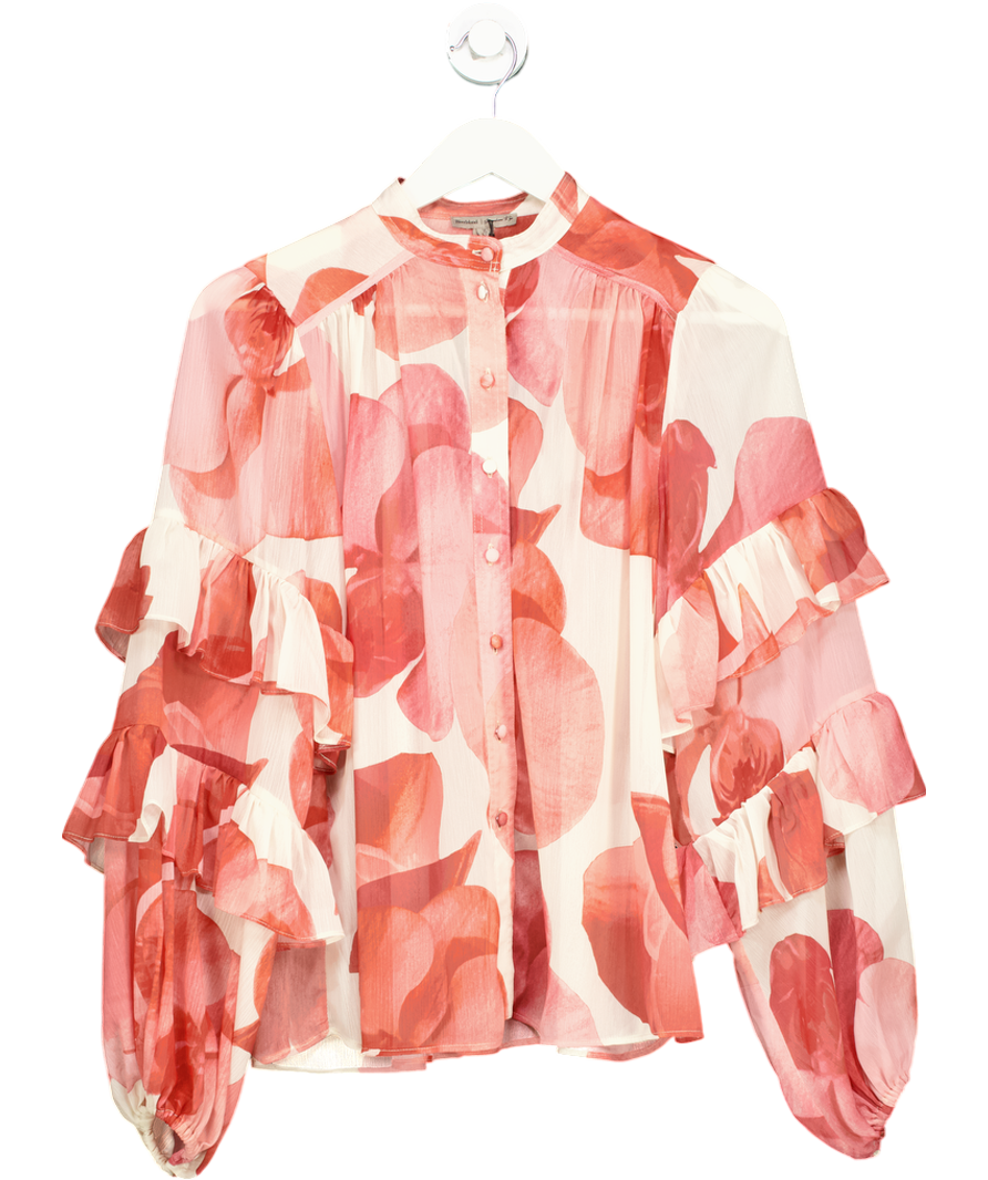 River Island Red Ruffle Sleeve Blouse UK 6