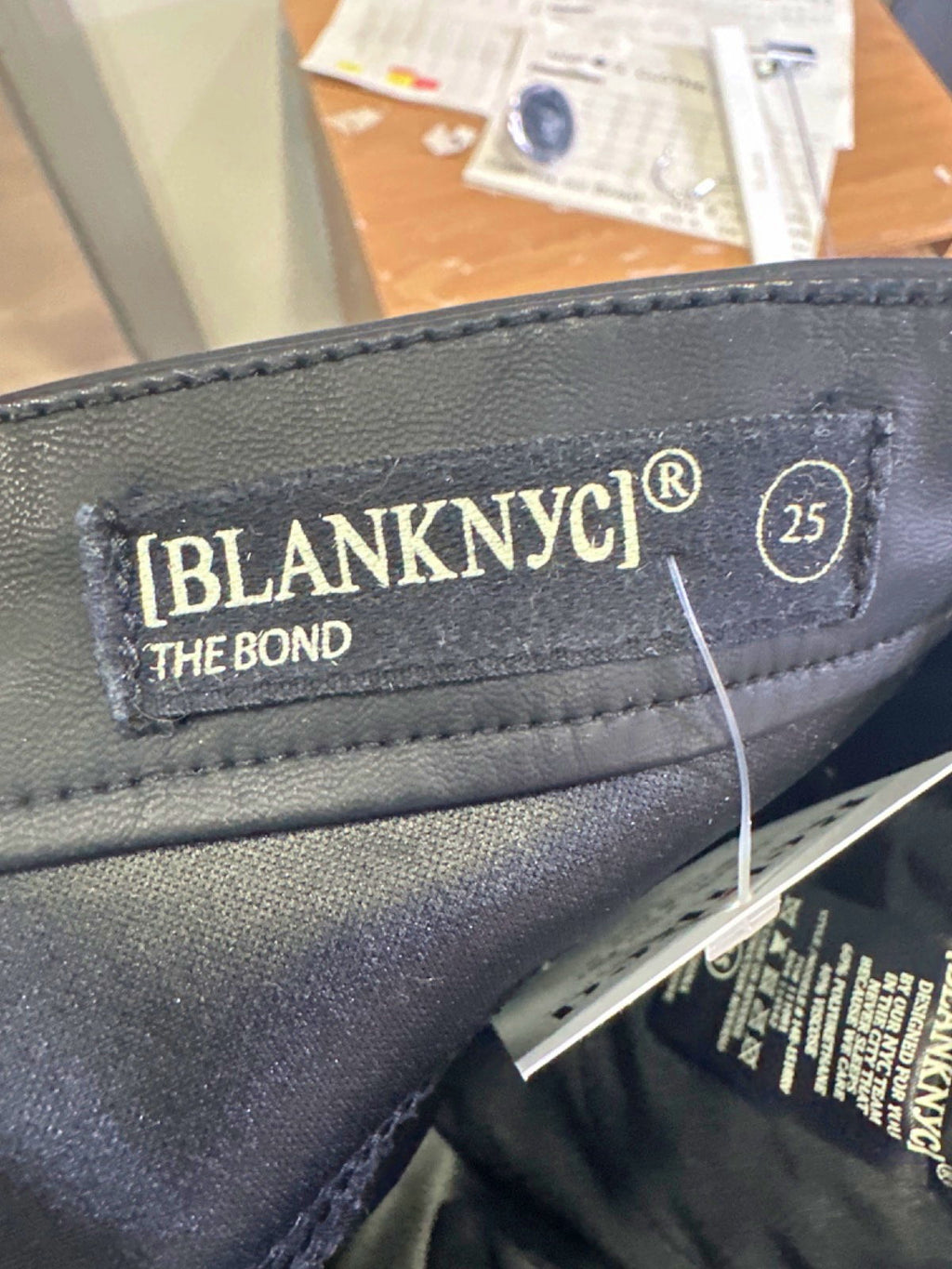 BLANKNYC Black The Bond Faux Leather Skinny Trousers Size W25