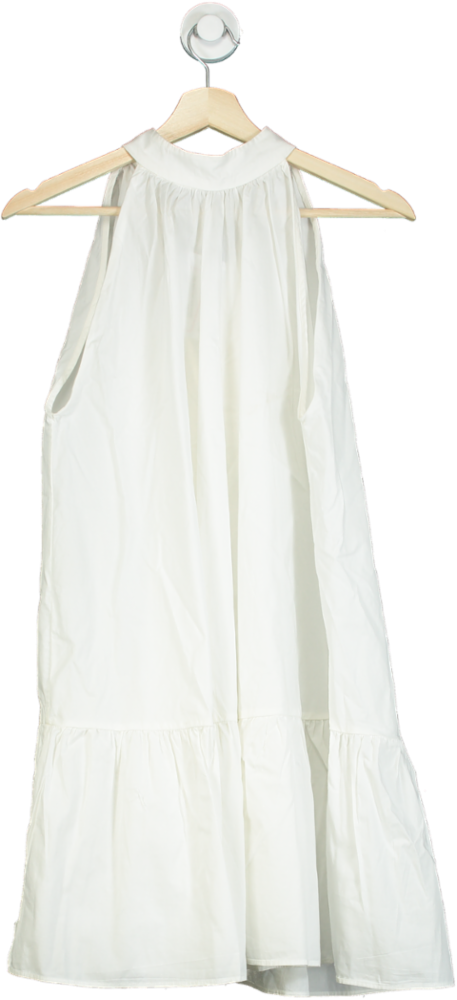 & Other Stories White Halterneck Dress With Tie Detail UK XS