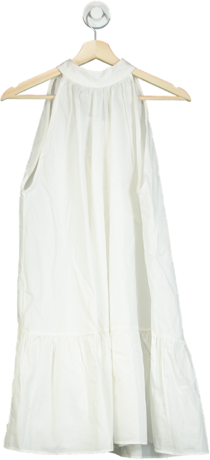 & Other Stories White Halterneck Dress With Tie Detail UK XS