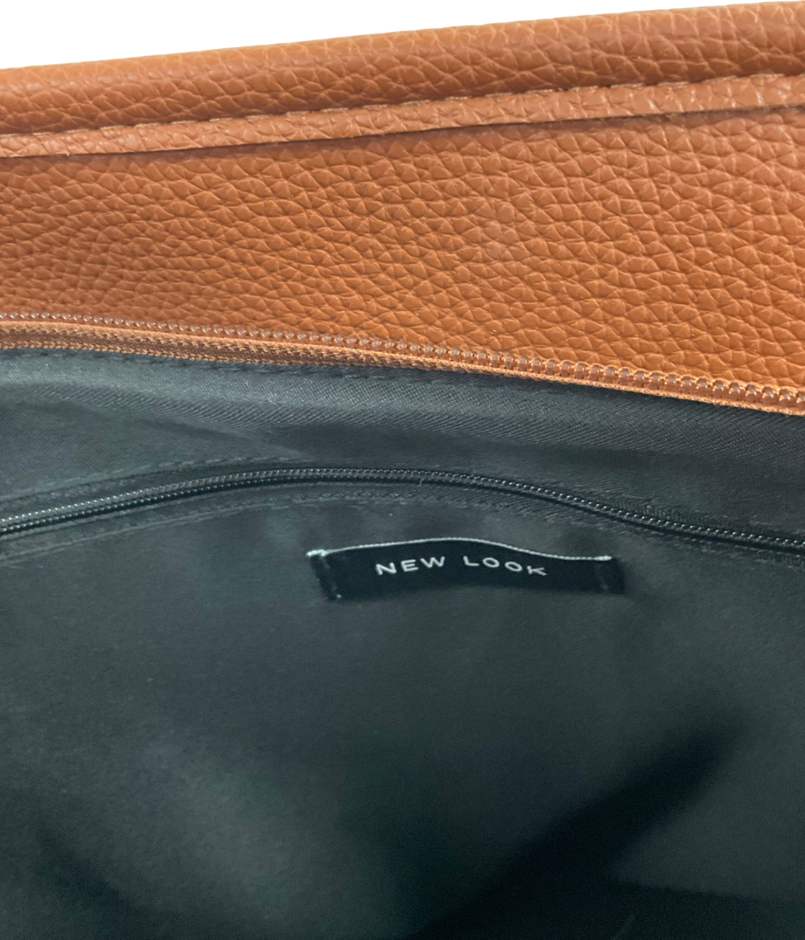 New Look Brown Monogram Faux Leather Tote Bag One Size