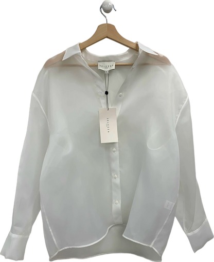 Selezza White Sheer Margot Blouse UK S