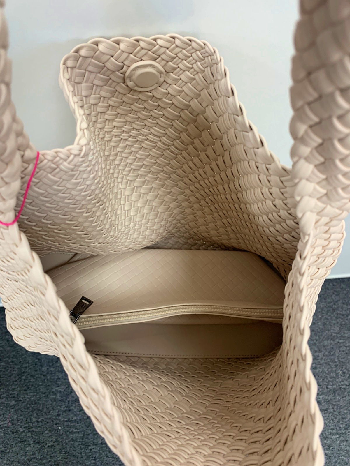 Olivia Sales Beige Woven Handbag