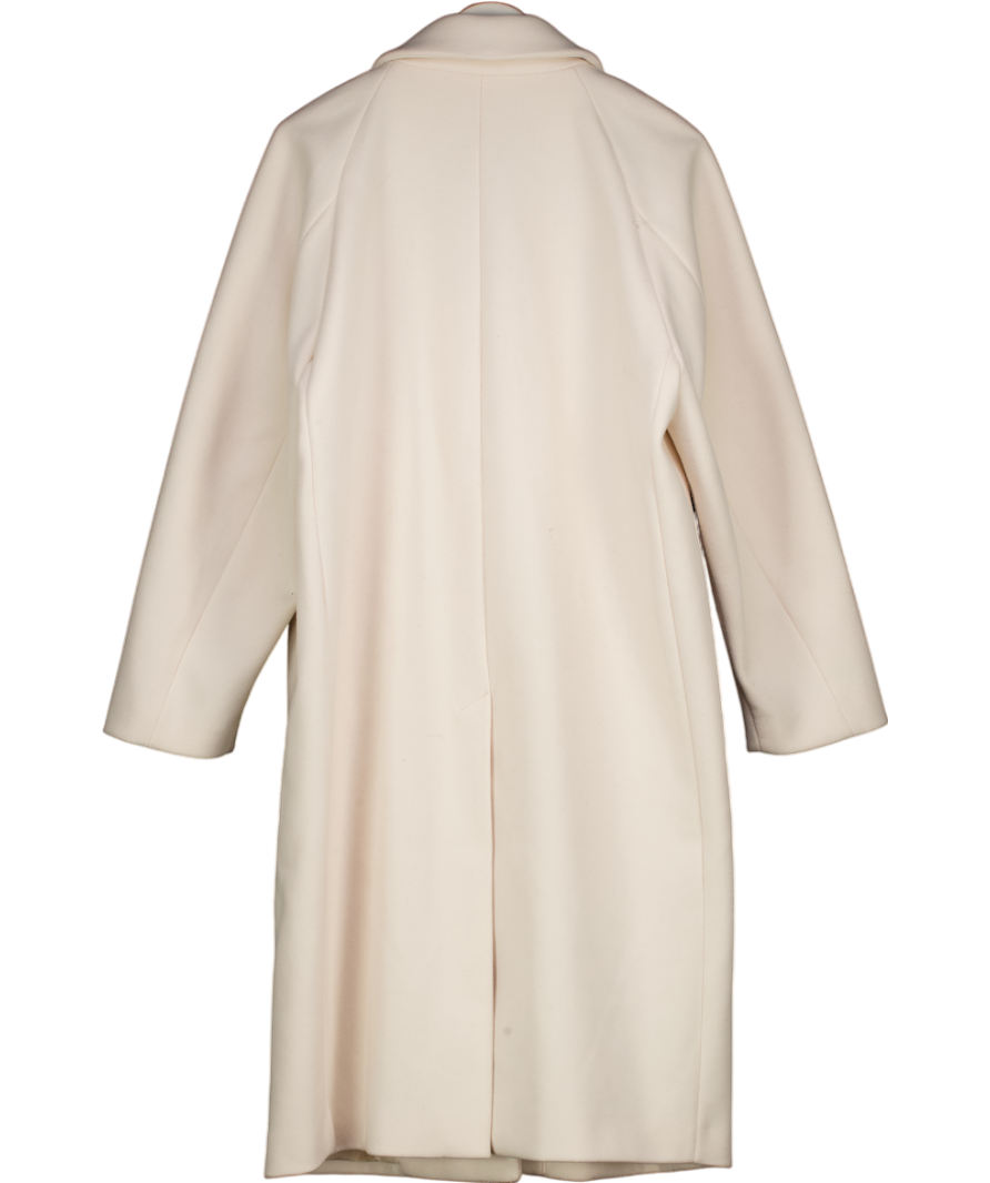H&M Cream Double-breasted Longline Coat UK L