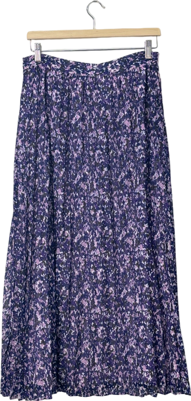 Fig & Basil Purple Floral Midi Skirt UK 12