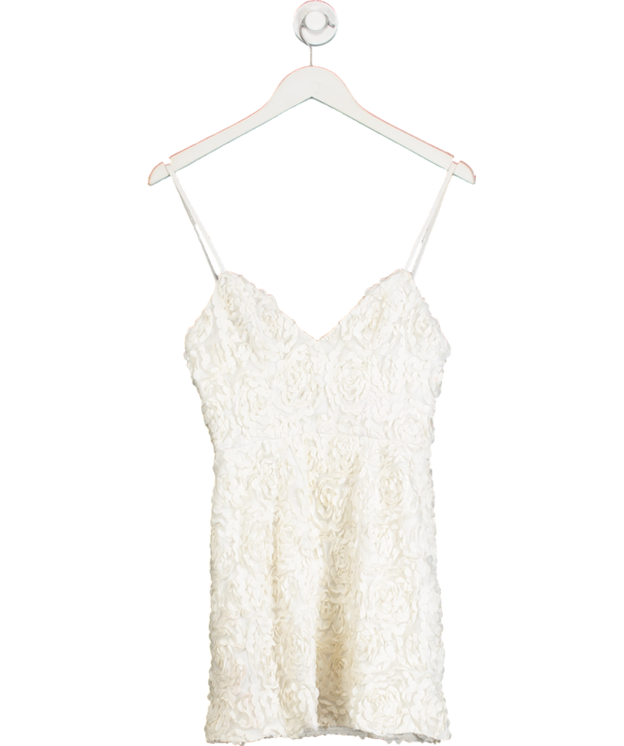 House of CB White Desiree Floral Applique Mini Dress UK XS